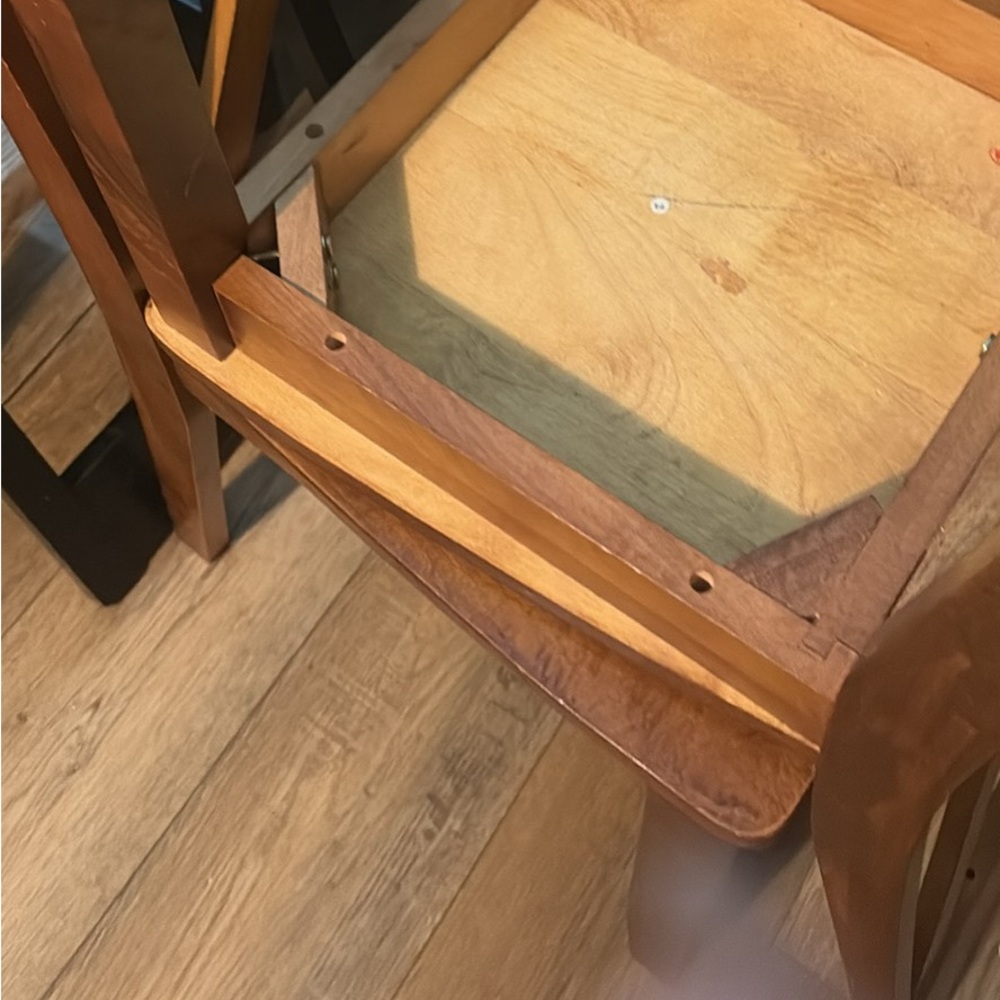 Elegant Brown Wooden folding leaves small table with 2 Chairs.